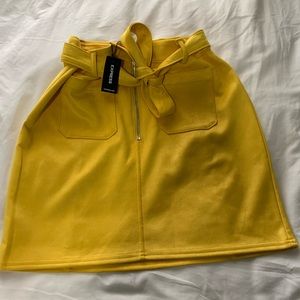 EXPRESS yellow tie skirt